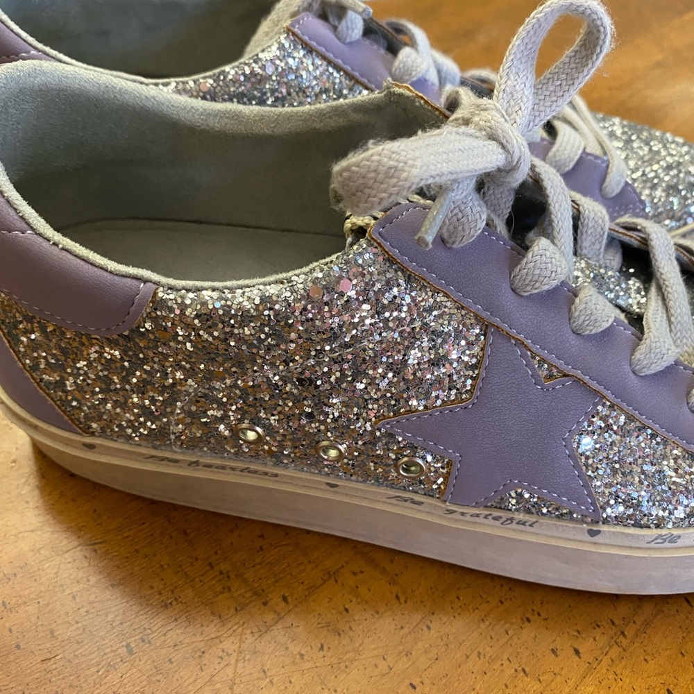 Amazing Unique Shu Shop Pixie Glitter Inspiring Affirmations Shoe